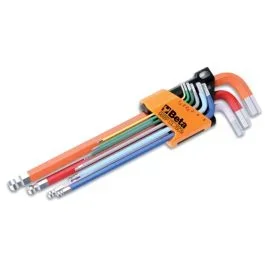 Sechskant Stiftschlüsselsatz Gebogen mit Kugelförmigem Kopf 9 teilig