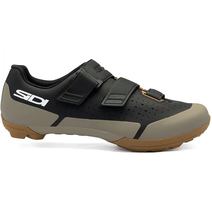 SIDI Asper Gravel Schuhe black/black Gr. 42 mit GR1NC Sohle, Steifigkeit 6, Microtech Obermaterial, High Security Velcro, Millenium Fit