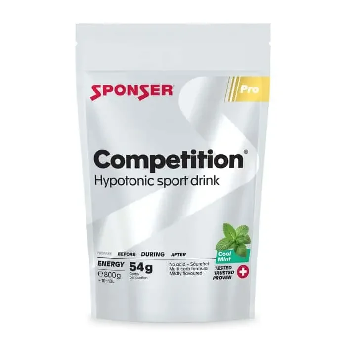 Sponser Competition hypotonisches Getränkepulver Nachfüllbeutel (800 g) Cool Mint