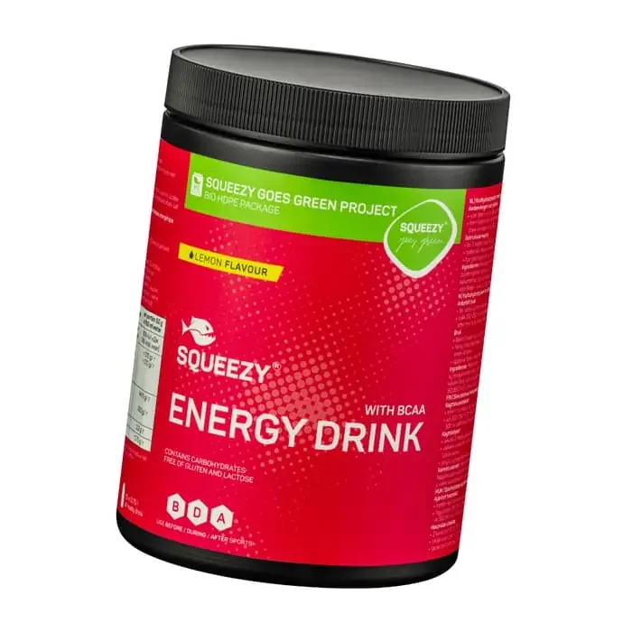 Squeezy Energy Drink Zitrone + BCAA Iso Getränk vegan (650 g)