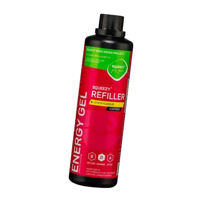 Squeezy Energy Gel vegan Refiller (500 ml) Zitrone + Koffein