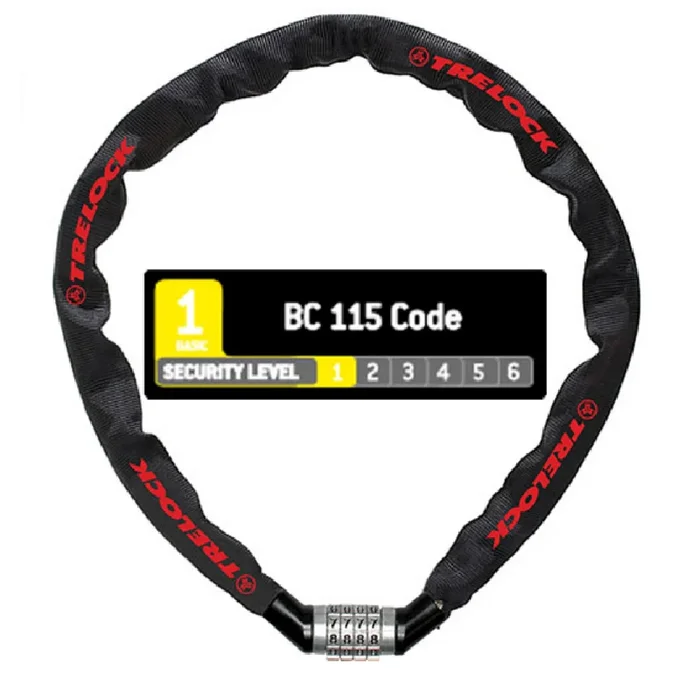 Trelock Zahlen-Kettenschloss BC 115 Code schwarz – 60 cm