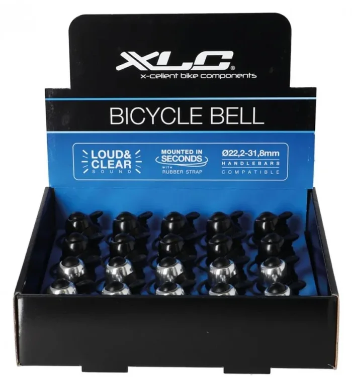 XLC Miniklingel Display DD-M07 Ø22,2-31,8mm 10xsw 10xsilber