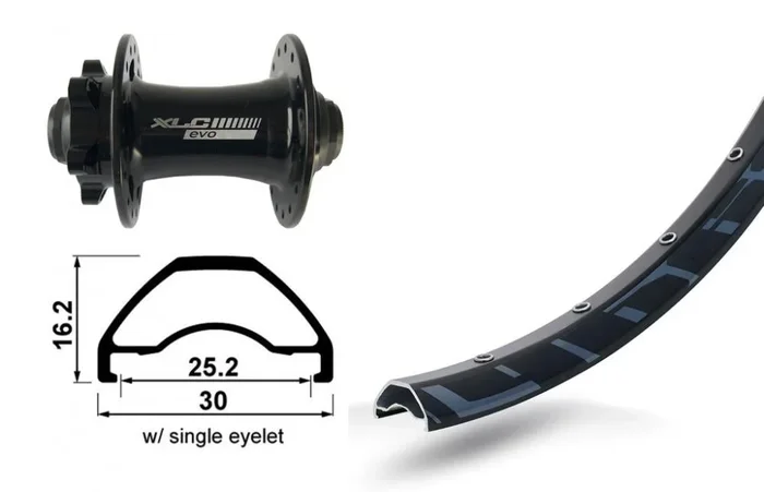 XLC Vorderrad 29 Zoll FW-A19 6Loch schwarz Steckachse 15mm 32Loch