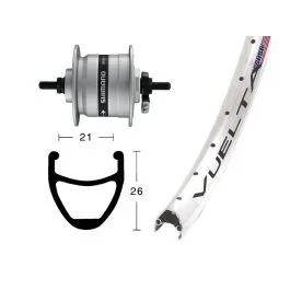 XLC Vorderrrad 28X1.75 | Nabendynamo DHC3003 | NT 36Loch (Rodi Airline 1 | silber Speichen)